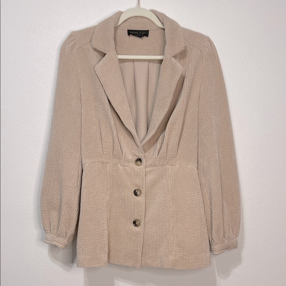 Current Air Beige Textured Blazer Size Small PTP 19” EUC - Picture 7 of 12